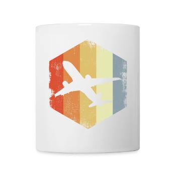 Avion à réaction vintage - Mug blanc - blanc - Devant