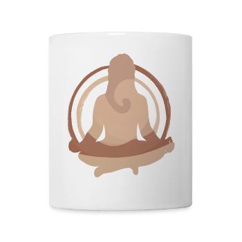 Boho Yoga Meditation Silhouette Design - Mug - white - Front