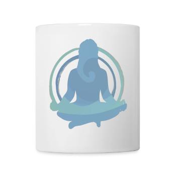 Boho Yoga Meditation Silhouette Design - Mug - white - Front