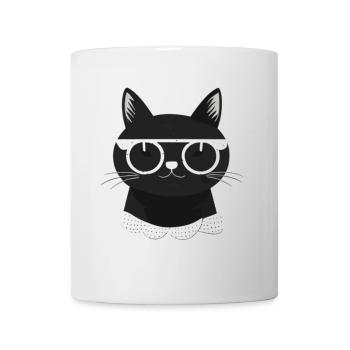 Visage de chat cool avec des lunettes de soleil - Mug blanc - blanc - Devant