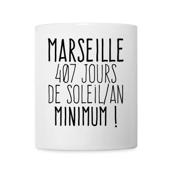Marseille 407 jours de soleil par an  - Mug blanc - blanc - Devant