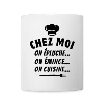 cuisiner, faire la cuisine, cuisinier - Mug blanc - blanc - Devant