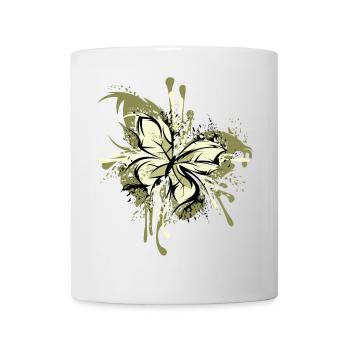 Papillon Abstrait Explosion Couleurs Graphique - Mug blanc - blanc - Devant