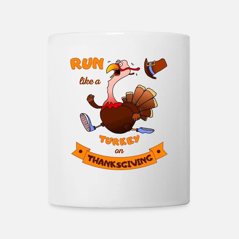 Courez comme une dinde à Thanksgiving Funny Trot - Mug blanc - blanc