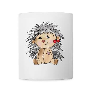 Igel mit Kirschen - Tasse - Weiß - Vorne