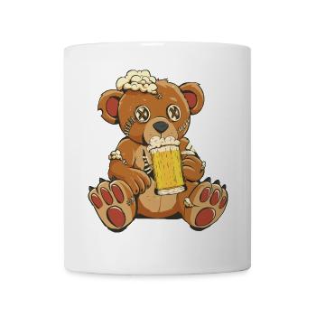 Buveur de bière cousu Bear Bear - Mug blanc - blanc - Devant