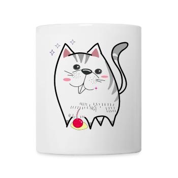 niedliche Katze - Tasse - Weiß - Vorne