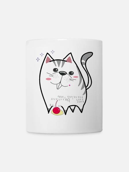 niedliche Katze - Tasse - Weiß