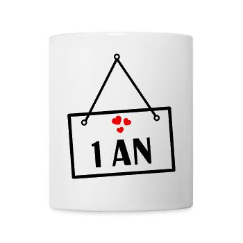 1. 1 AN. 1er ANNIVERSAIRE. ANNIVERSAIRE 1 AN. ANNI - Mug blanc - blanc - Devant