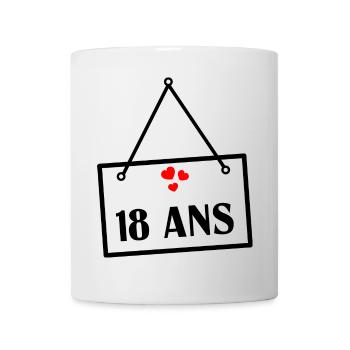 18. 18 ANS. 18e ANNIVERSAIRE. ANNIVERSAIRE 18 ANS. - Mug blanc - blanc - Devant
