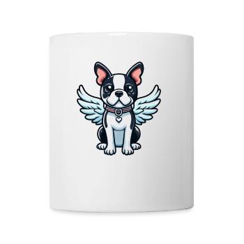Cute Boston Terrier Angel in Comic Style - Mug - white - Front