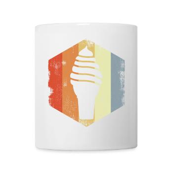 Crème glacée molle vintage - Mug blanc - blanc - Devant