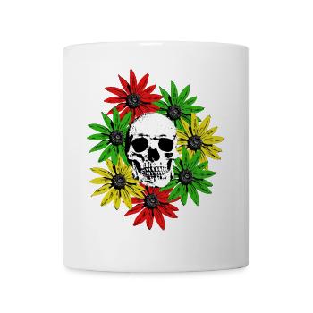 Floral Framed Skull - Mug - white - Front