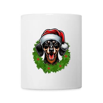 Weihnachten & Dackel | Festlich für Hundefreunde - Tasse - Weiß - Vorne