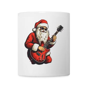 Weihnachtsmann Gitarre Weihnachten Musik - Tasse - Weiß - Vorne