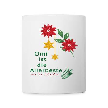 Weihnachten, Omi ist die Allerbeste, Advent - Tasse - Weiß - Vorne