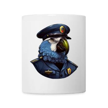Polizei Papagei - Tasse - Weiß - Vorne
