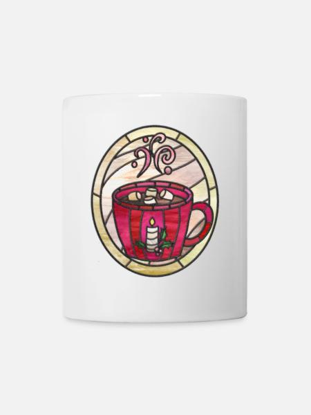Hot chocolate Illustration. Winter comfort. - Mug - white