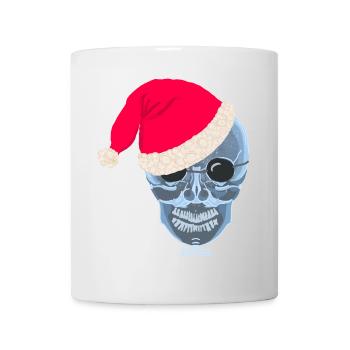 X-ray skull Santa hat, drawing - Mug - white - Front