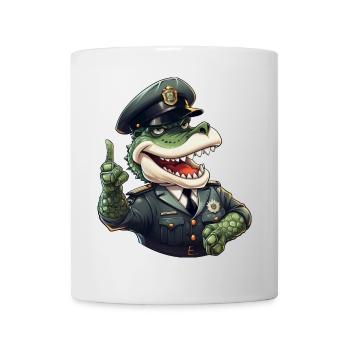 Policier crocodile - Mug blanc - blanc - Devant