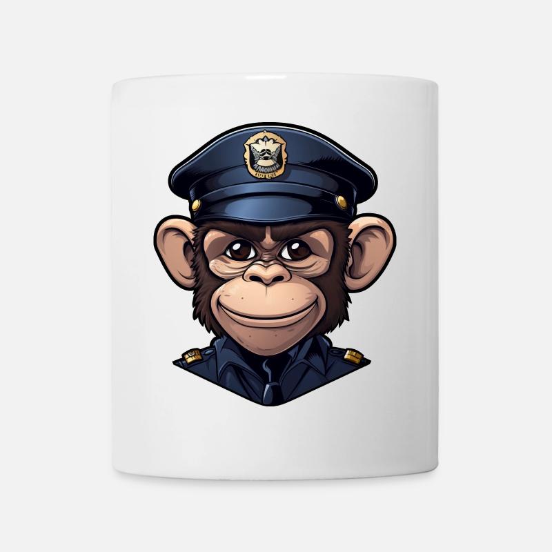 Polizei Affe - Tasse - Weiß