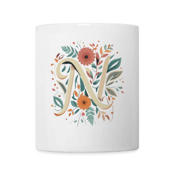 N typography floral - Mug - white - Front