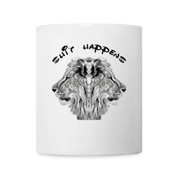 Double Wolf Mirror Face - Mug - white - Front