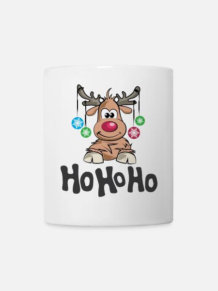 hohoho Rentier Elch Symbol Hirsch Kugeln icon - Tasse - Weiß