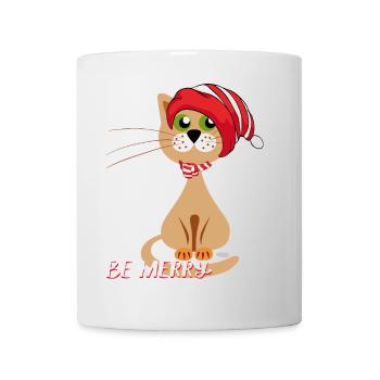 sois Joyeux Chat de Noël - Mug blanc - blanc - Devant