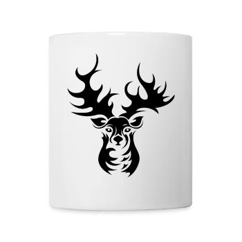 Rentier Elch Hirsch Geweih Illustration Symbol - Tasse - Weiß - Vorne
