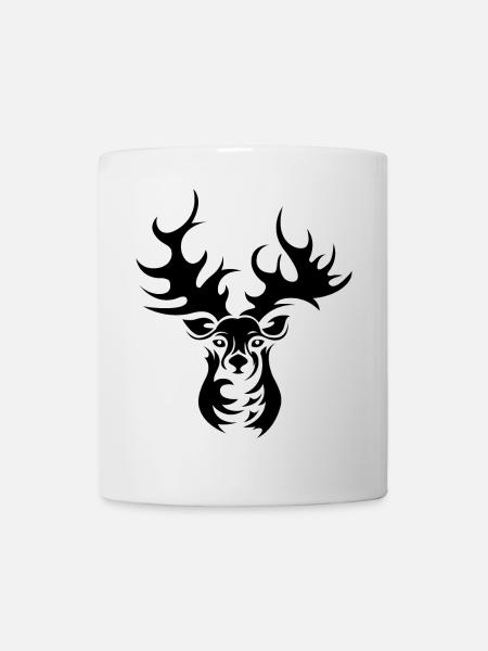 Renne élan cerf bois Illustration icône - Mug blanc - blanc