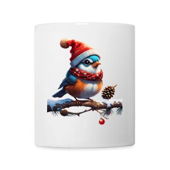 Oiseau de Noël doux, petit et sympathique - Mug blanc - blanc - Devant