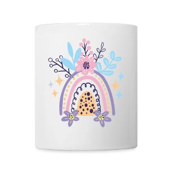 Pastellfarbene Regenbogenblüte - Tasse - Weiß - Vorne
