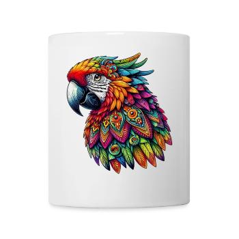 Papagei mit Mandalas verziert - Tasse - Weiß - Vorne