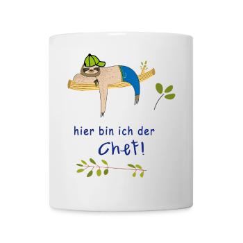ici, je suis le patron paresseux - Mug blanc - blanc - Devant