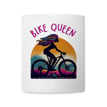 Bike Queen - pour les femmes à vélo - Mug blanc - blanc - Devant