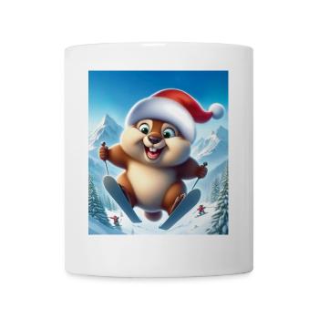 Marmotte Saut Ski Noël - Mug blanc - blanc - Devant