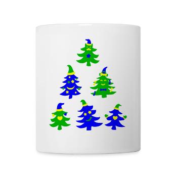 Magic Smiling Christmas Trees - Mug - white - Front