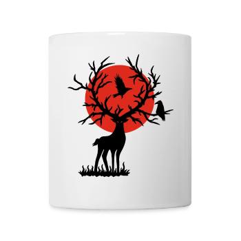 The Black Deer and the Red Sun - Mug - white - Front
