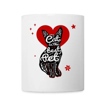 Katze mit Herz - Tasse - Weiß - Vorne