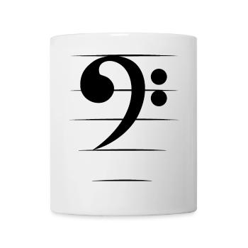 Clé de Basse Guitare Basse Symbole Basse Logo Musique - Mug blanc - blanc - Devant