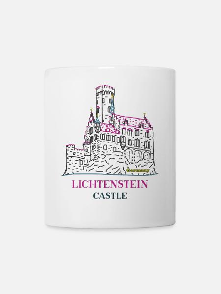 Schloss Lichtenstein, Deutschland, Handzeichnung - Tasse - Weiß
