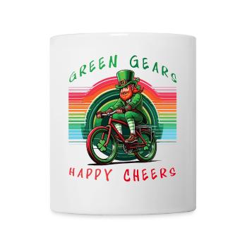 Leprechaun Cycling St Patrick's Day Design - Mug - white - Front