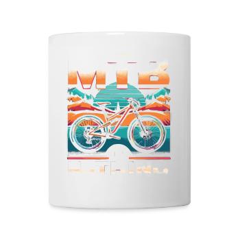 Vibrant Mountain Bike Sunset Design - Mug - white - Front