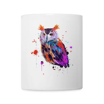 Hibou aquarelle - Mug blanc - blanc - Devant
