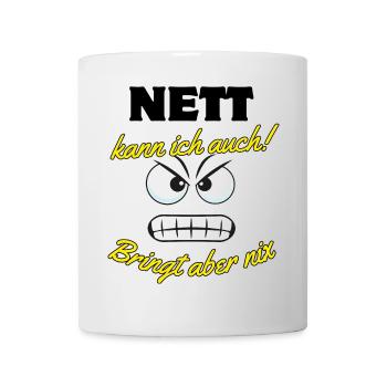 Dicton motivant avec des yeux de dessin animé - Mug blanc - blanc - Devant