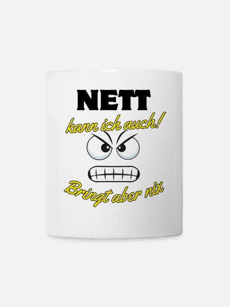 Motivationsspruch mit Cartoon-Augen - Tasse - Weiß