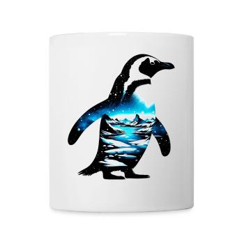 Decorated penguin painted with arctic landscape - Mug - white - Front