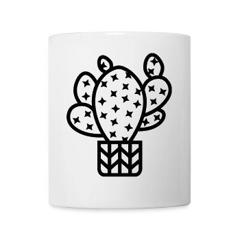 Kaktus Zimmerpflanze Botanische icon Logo Symbol - Tasse - Weiß - Vorne