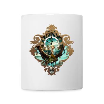 Fantastique montre Marine Steampunk avec sirène - Mug blanc - blanc - Devant